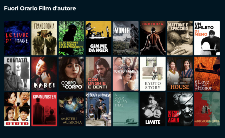 alcune locandine dei 24 film di fuori orario su raiplay