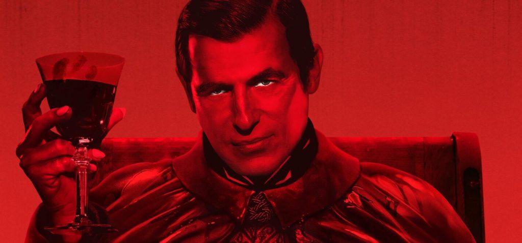 dracula su fondo rosso