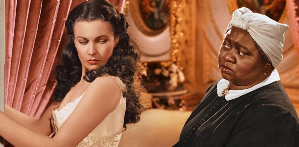 Hattie McDaniel e Vivien Leigh in una scena di Via Col Vento