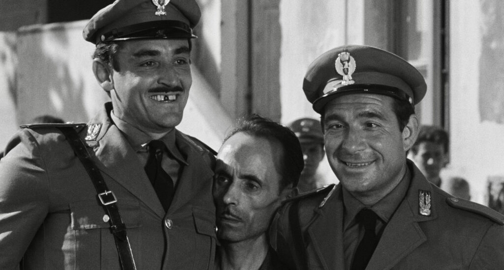 Ugo Tognazzi e Vittorio Gassman in una scena del film della Commedia All'Italiana I Mostri di Rino Risi