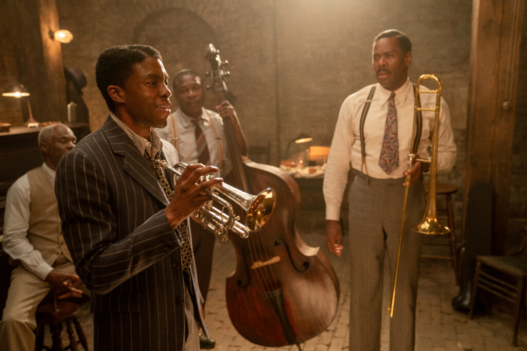 Chadwick Boseman nel candidato agli Oscar 2021 Ma Rainey's Black Bottom