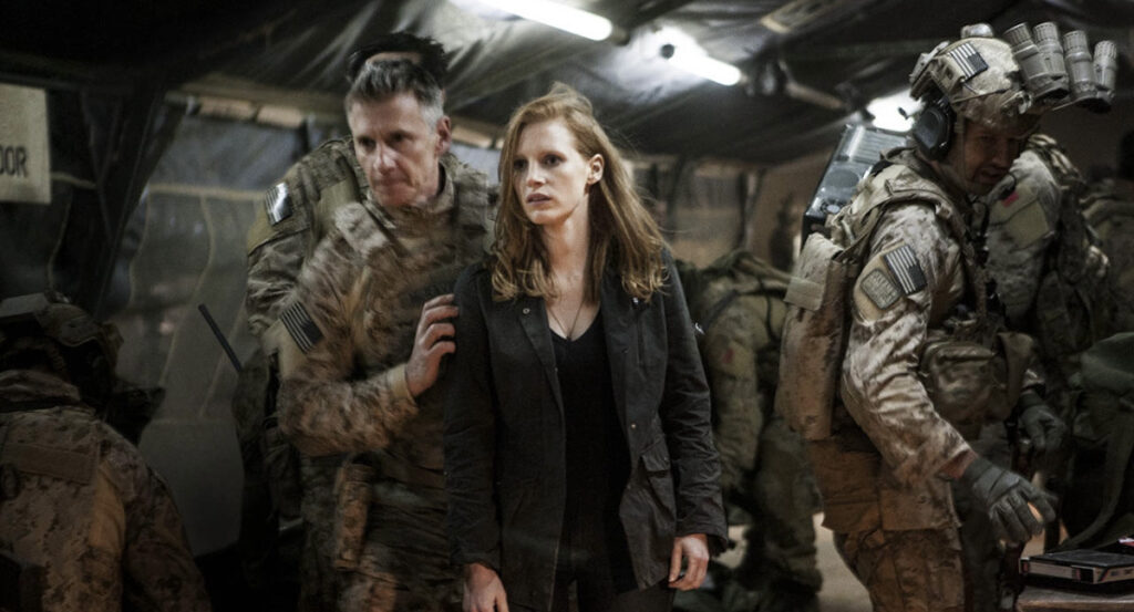 Jessica Chastain in una scena di Zero Dark Thirty